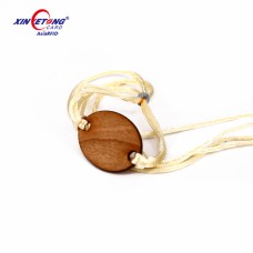 13.56MHZ NTAG213 wood small card Fabric belt Wooden Wristband 